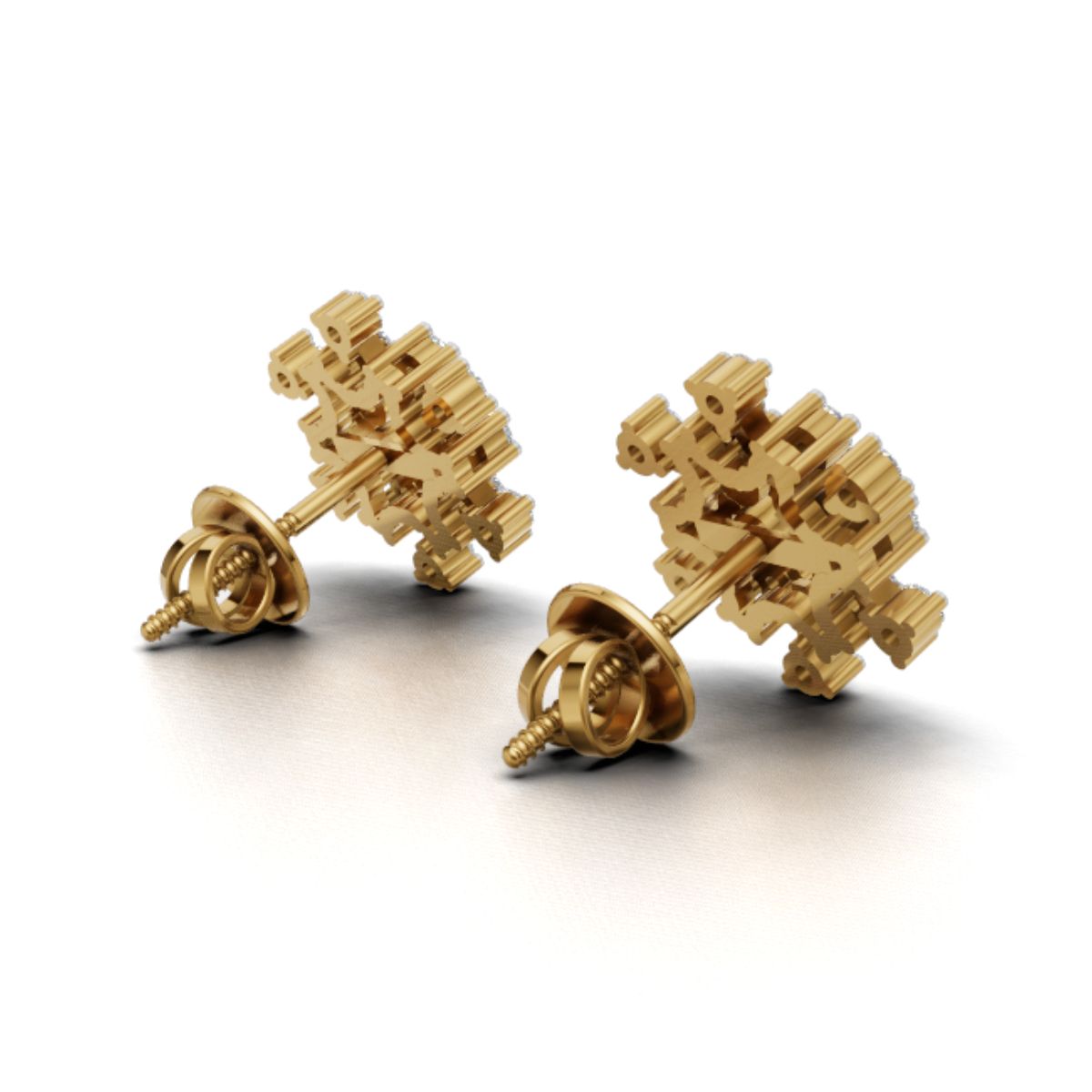 Avarta Gold Mystique Stud Earrings With Lab Diamonds