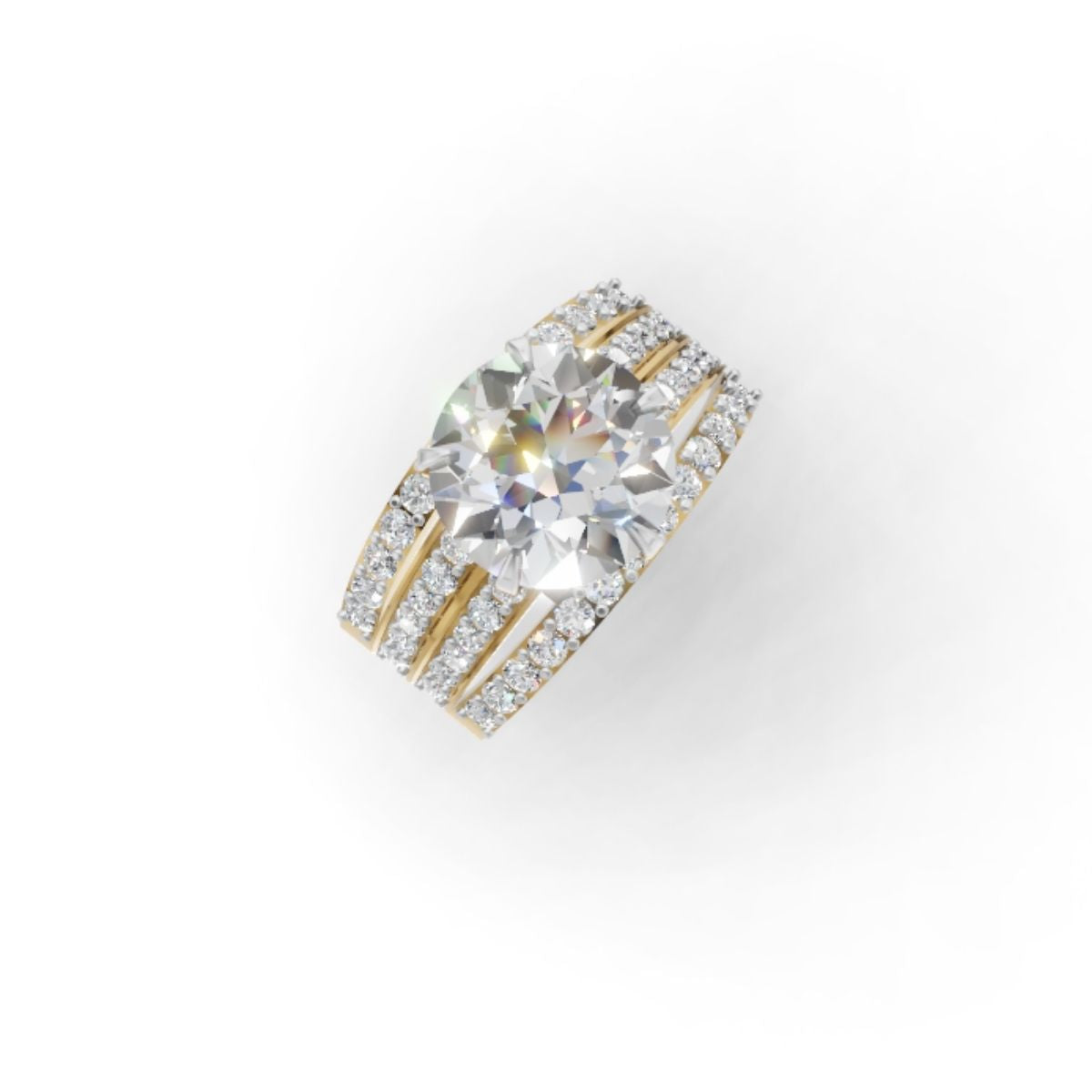 Avarta Jewellery Gold 3 Carat Solitaire Diamond Ring