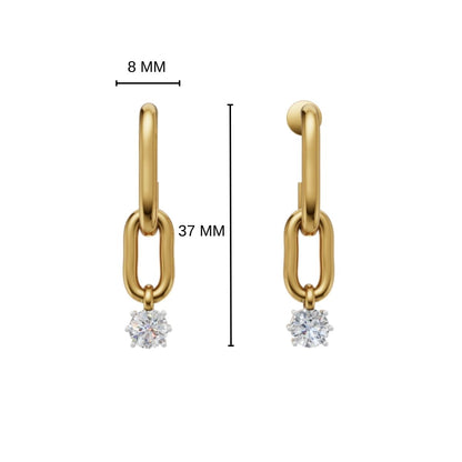 Avarta Sterling Silver Constella Drop Earring With Gold Plating