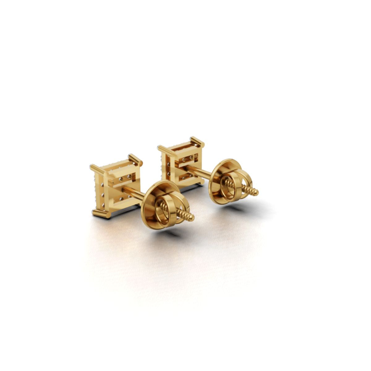 Gold Unisex Stud Earrings with Lab-Grown Diamonds – BIS Hallmarked, SGL Certified