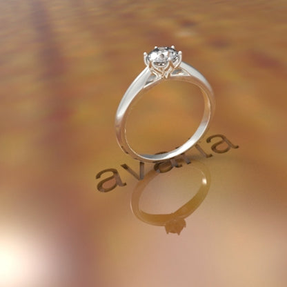Avarta 92.5 Sterling Silver 0.80 Carat Solitaire Engagement Ring For Girls & Women