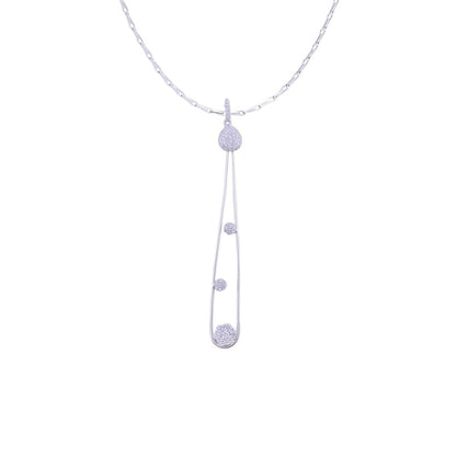 Avarta Jewellery Sterling Silver Gladsome Long Dangling Pendant Set With Chain &amp; Ring