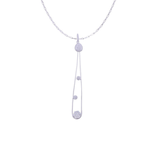 Avarta Jewellery Sterling Silver Gladsome Long Dangling Pendant Set With Chain &amp; Ring