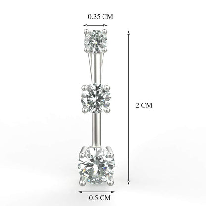 Avarta Sterling Silver Solitaire American Diamond Trilogy Pendant With Chain