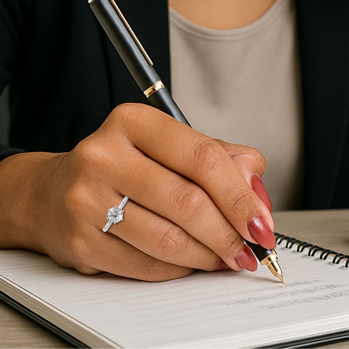 Avarta Jewellery 80 Cents Crown Solitaire Platinum Ring Secondary image