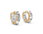 Avarta Gold Emerald cut Lab Grown Diamond Hoop Earrings