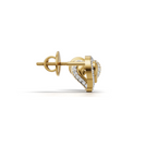 Avarta Gold Heart Stud Earrings With Lab Diamonds