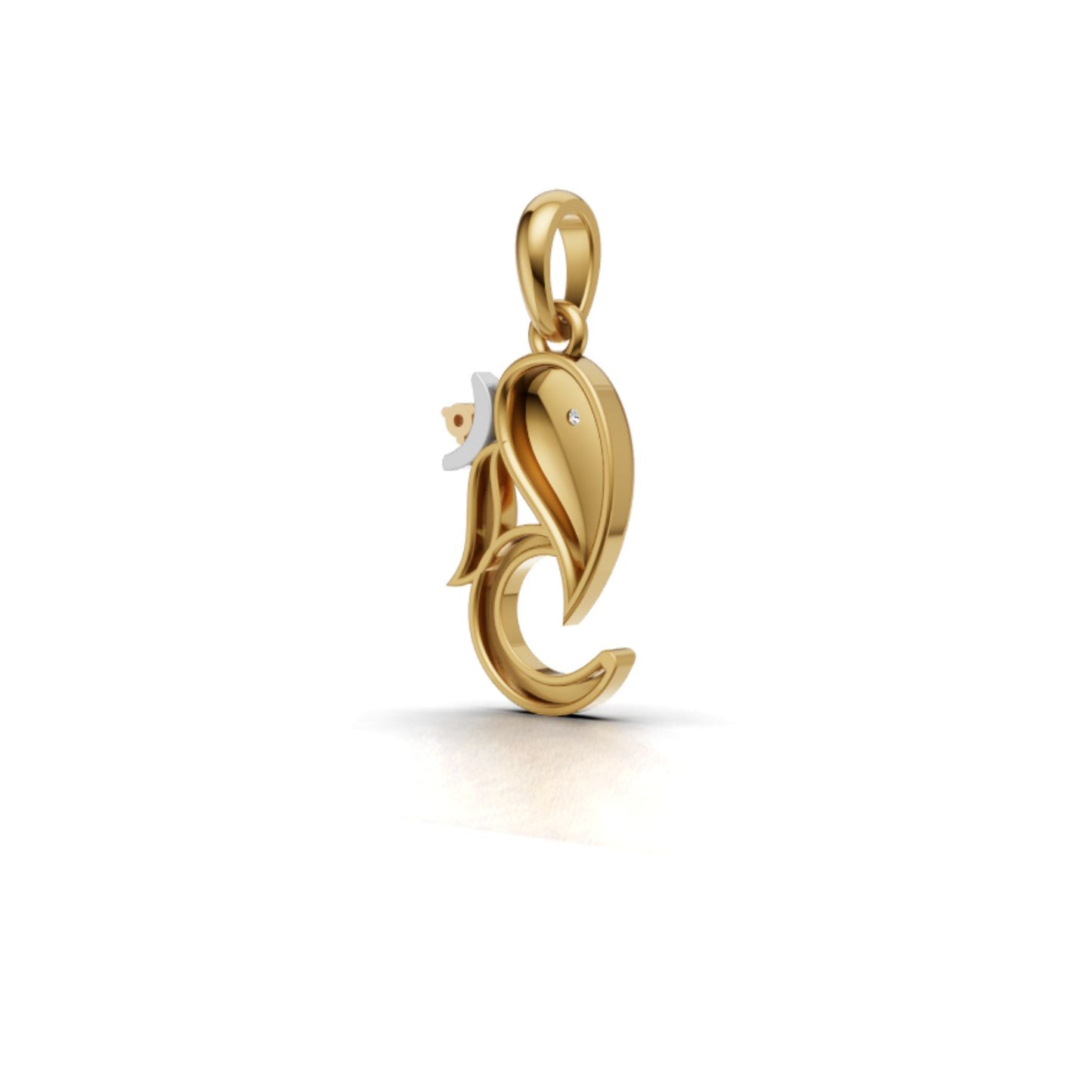 Avarta Adore Gold Diamond Om Ganesh Pendant