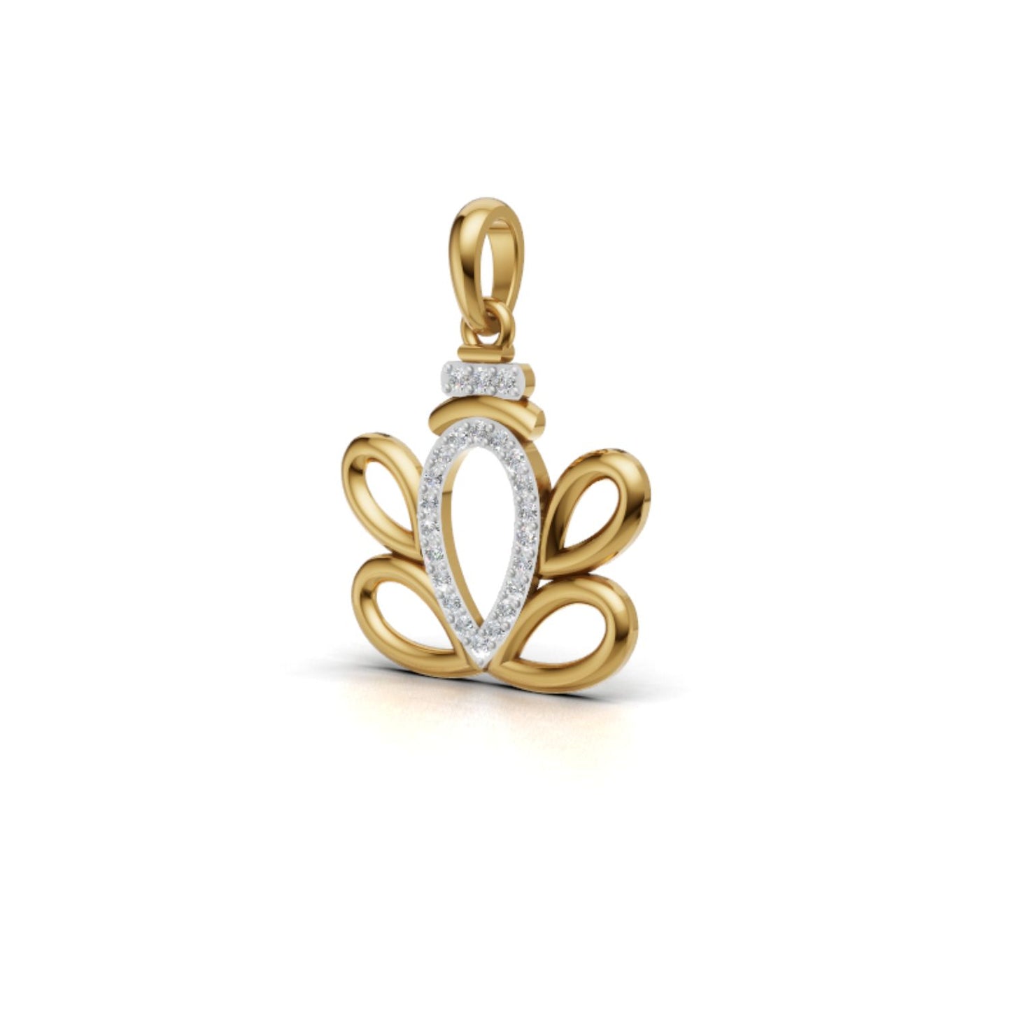 Avarta Gothic Gold Diamond Ganesh Pendant