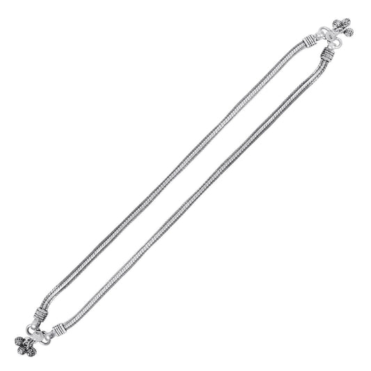 Avarta Sterling Silver Oxidized Anklet for Girls &amp; Women