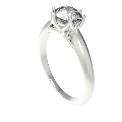 Avarta 92.5 Sterling Silver 0.80 Carat Solitaire Engagement Ring For Girls & Women