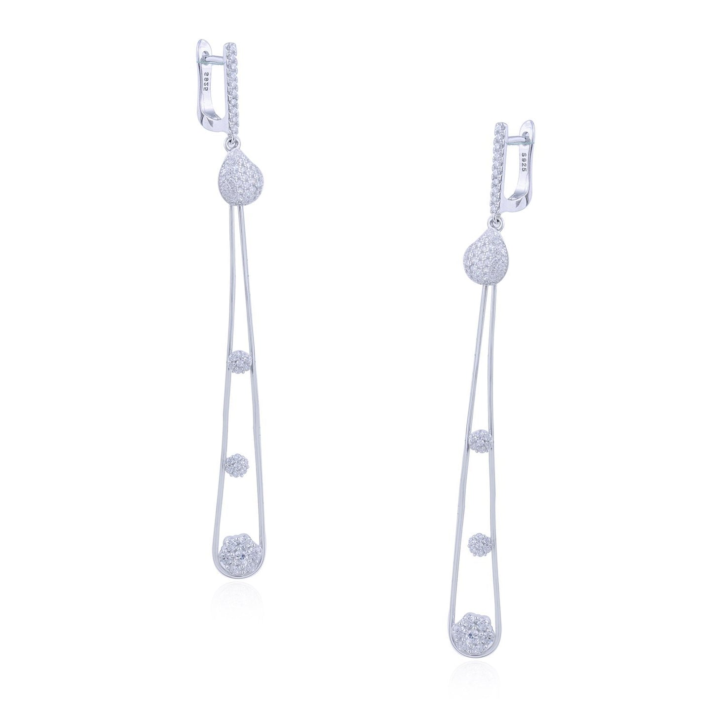 Avarta Jewellery Sterling Silver Gladsome Long Dangling Pendant Set With Chain &amp; Ring