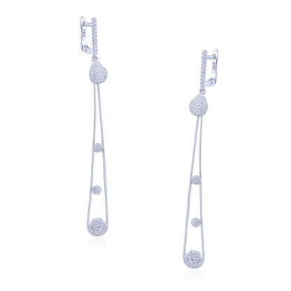 Avarta Jewellery Sterling Silver Gladsome Long Dangling Pendant Set With Chain &amp; Ring