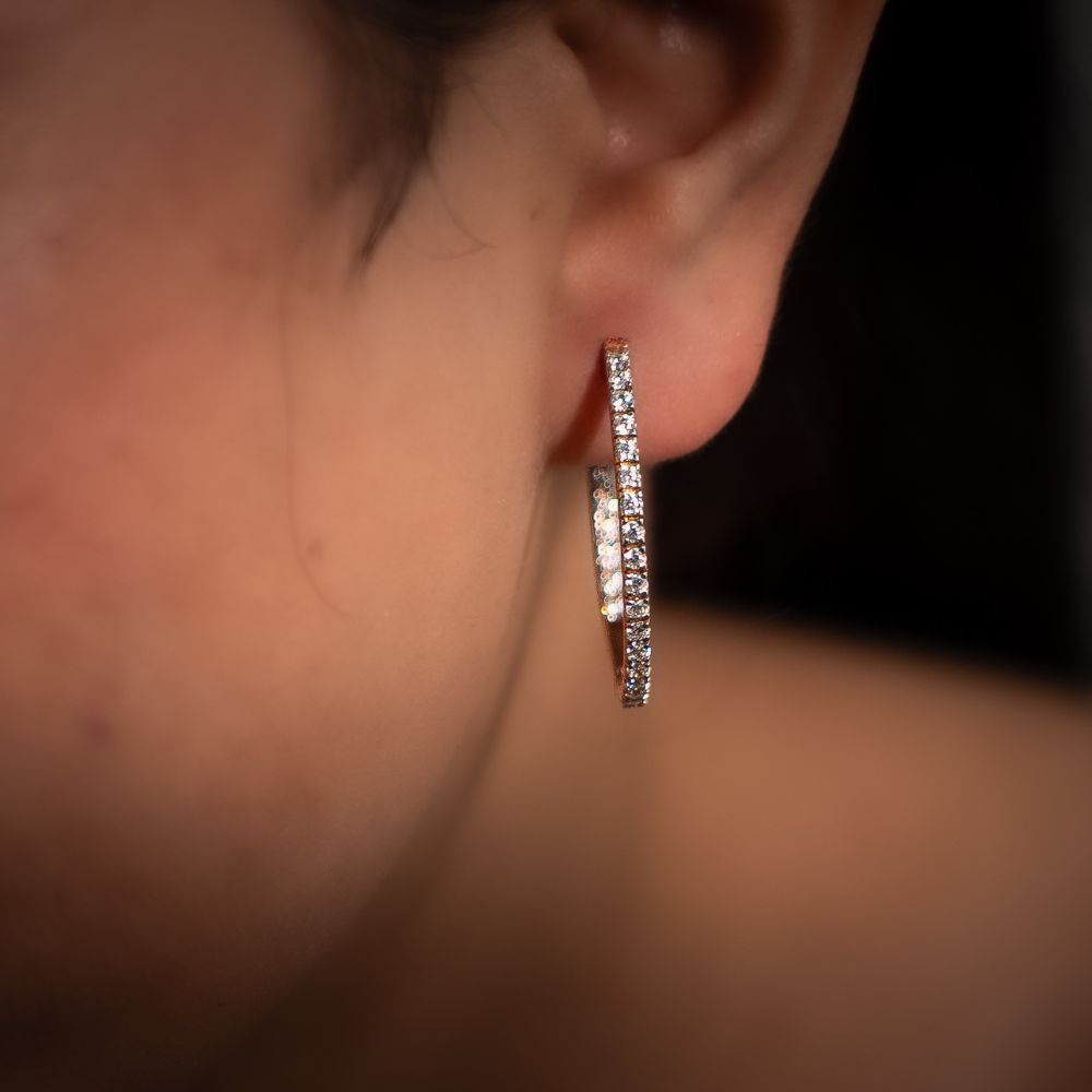 Avarta Rose Gold Diamond Bali Earring For Girls and Women Main image