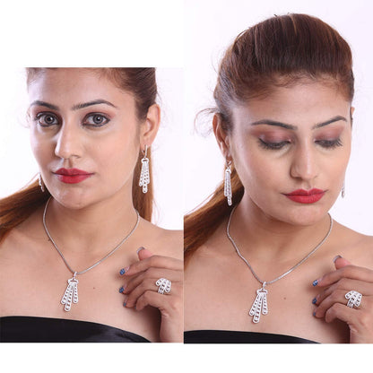 Avarta Jewellery Sterling Silver Embracing Pendant Set With Chain &amp; Ring
