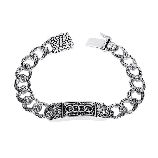 Avarta 925 Sterling Silver Oxidised Audi Bracelet For Boys &amp; Men