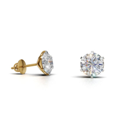Avarta Jewellery Sterling Silver 2 Carat Solitaire Stud Earrings