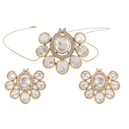 Avarta Sterling Silver Kundan Polki Pendant Set With Vermeil Gold Plating