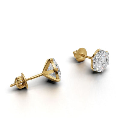 Avarta Jewellery Sterling Silver 2 Carat Solitaire Stud Earrings
