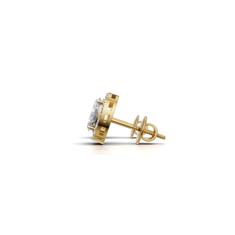 Avarta Sterling Silver 80 cents each Oval Solitaire Studs Earrings With Gold Polish