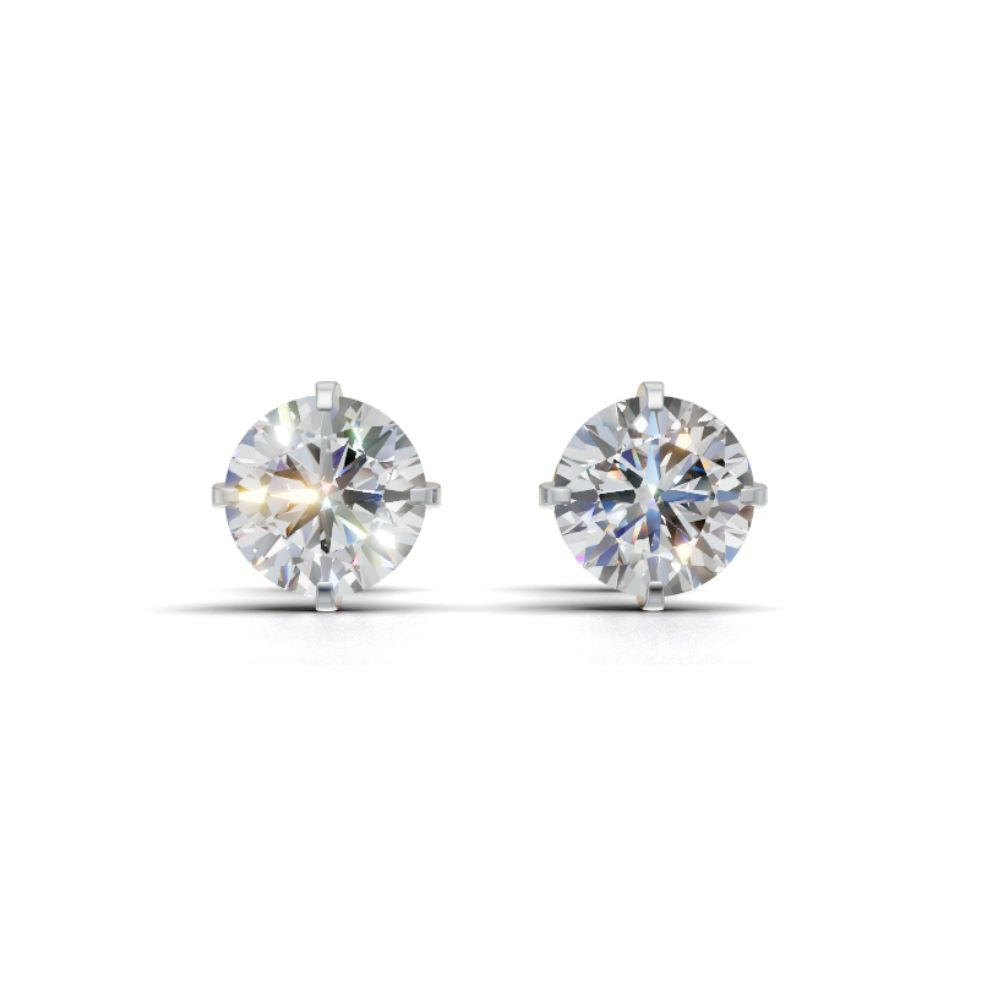 Avarta 1.50 Carat Each Solitaire Studs - Sterling Silver