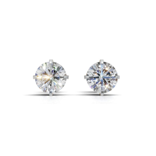 Avarta 1.50 Carat Each Solitaire Studs - Sterling Silver