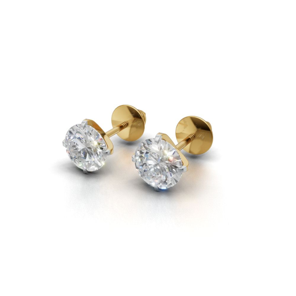 Avarta 1.50 Carat Each Solitaire Studs - Sterling Silver