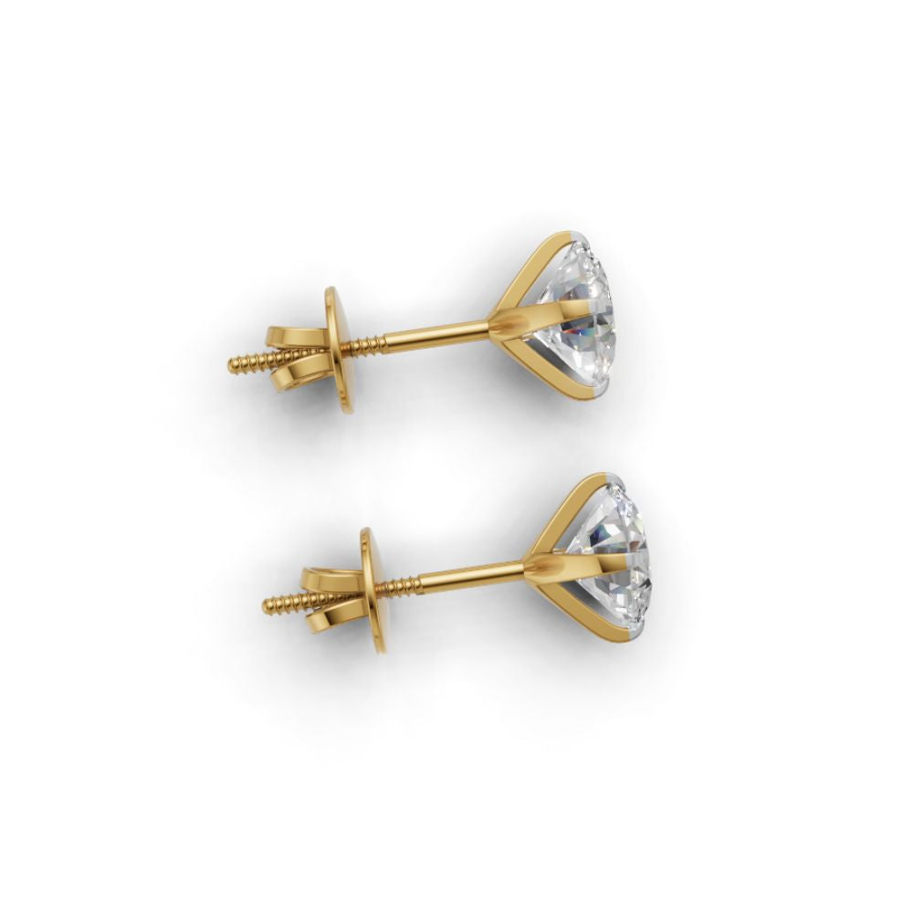Avarta 1.50 Carat Each Solitaire Studs - Sterling Silver