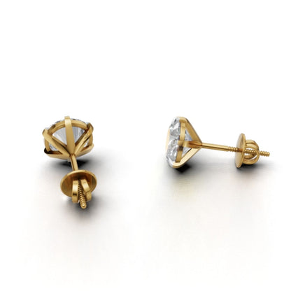 Avarta Jewellery Sterling Silver 2 Carat Solitaire Stud Earrings