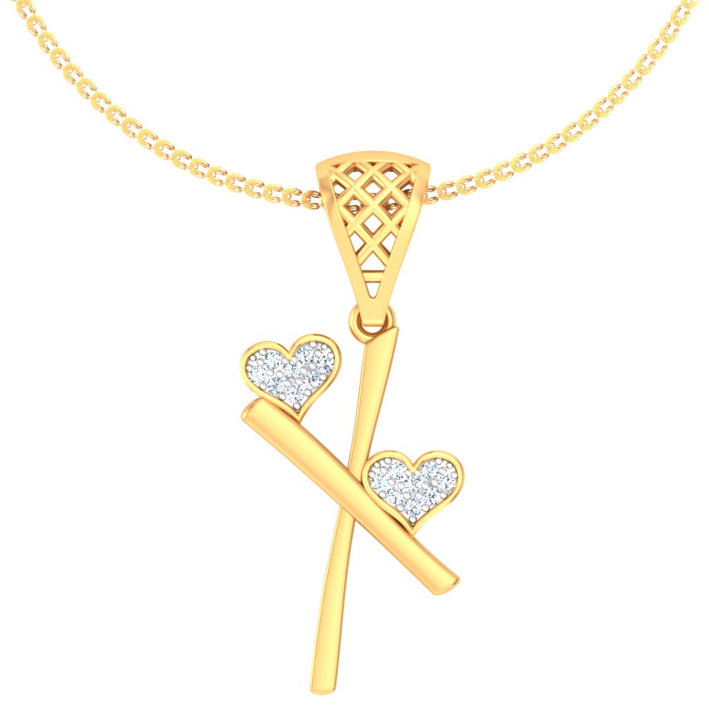 "X" for Xtra Special - Because Basic Initials Are For Basic People, Sparkling Twin Heart Lab Grown Diamond Pendant in 9K/14K/18K Gold, Your Ex Deserves to See This Glow