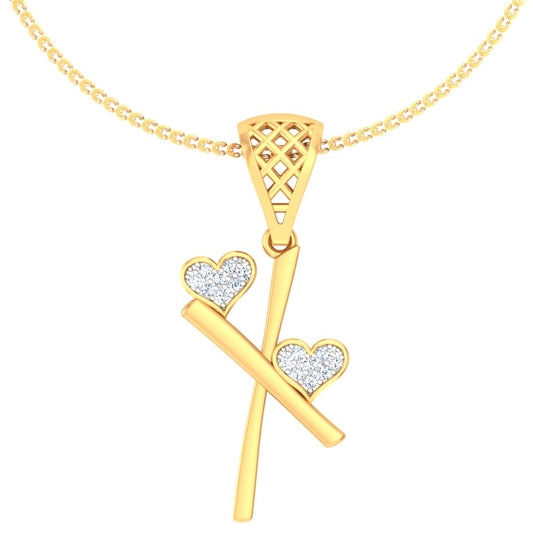 "X" for Xtra Special - Because Basic Initials Are For Basic People, Sparkling Twin Heart Lab Grown Diamond Pendant in 9K/14K/18K Gold, Your Ex Deserves to See This Glow