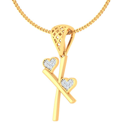"X" for Xtra Special - Because Basic Initials Are For Basic People, Sparkling Twin Heart Lab Grown Diamond Pendant in 9K/14K/18K Gold, Your Ex Deserves to See This Glow