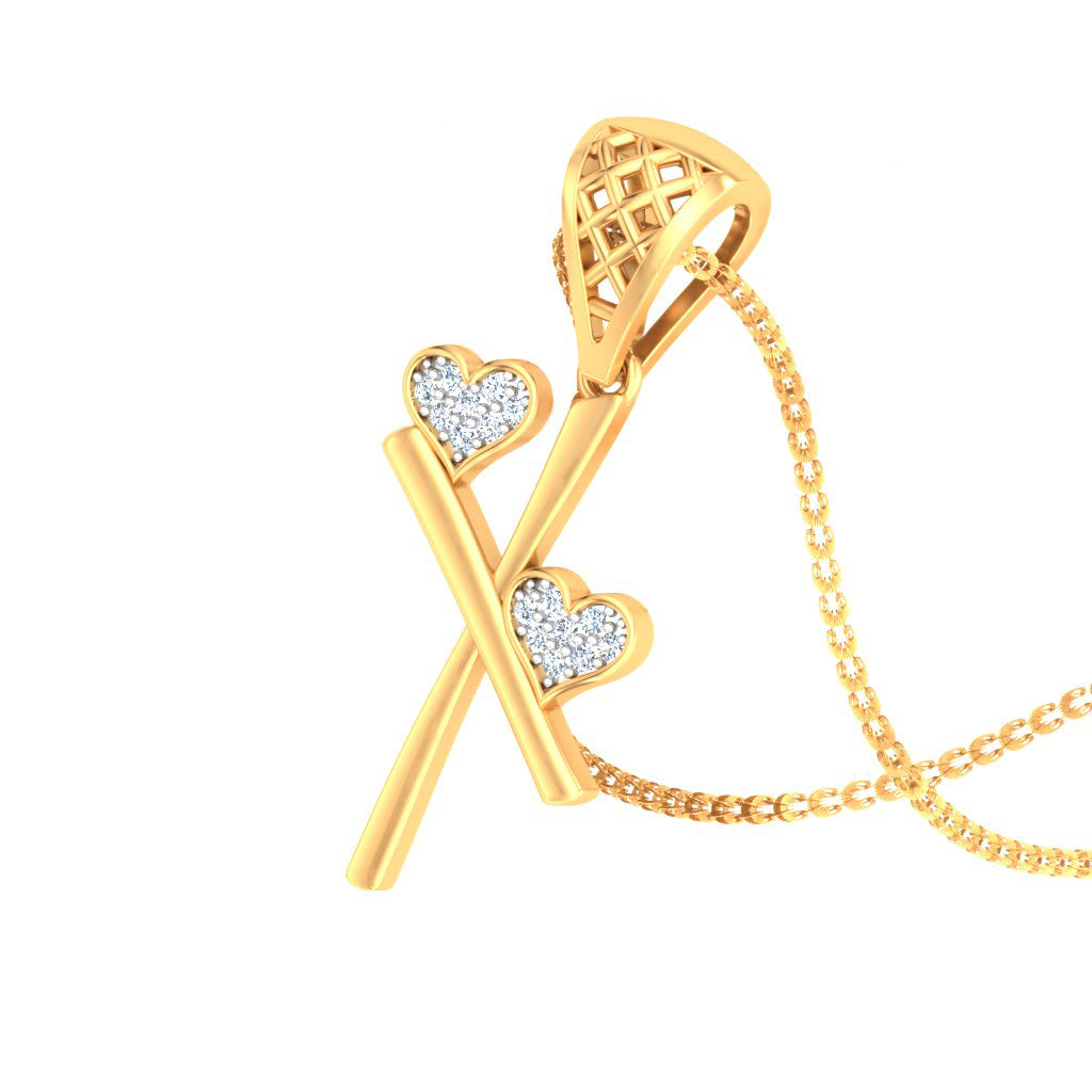 "X" for Xtra Special - Because Basic Initials Are For Basic People, Sparkling Twin Heart Lab Grown Diamond Pendant in 9K/14K/18K Gold, Your Ex Deserves to See This Glow