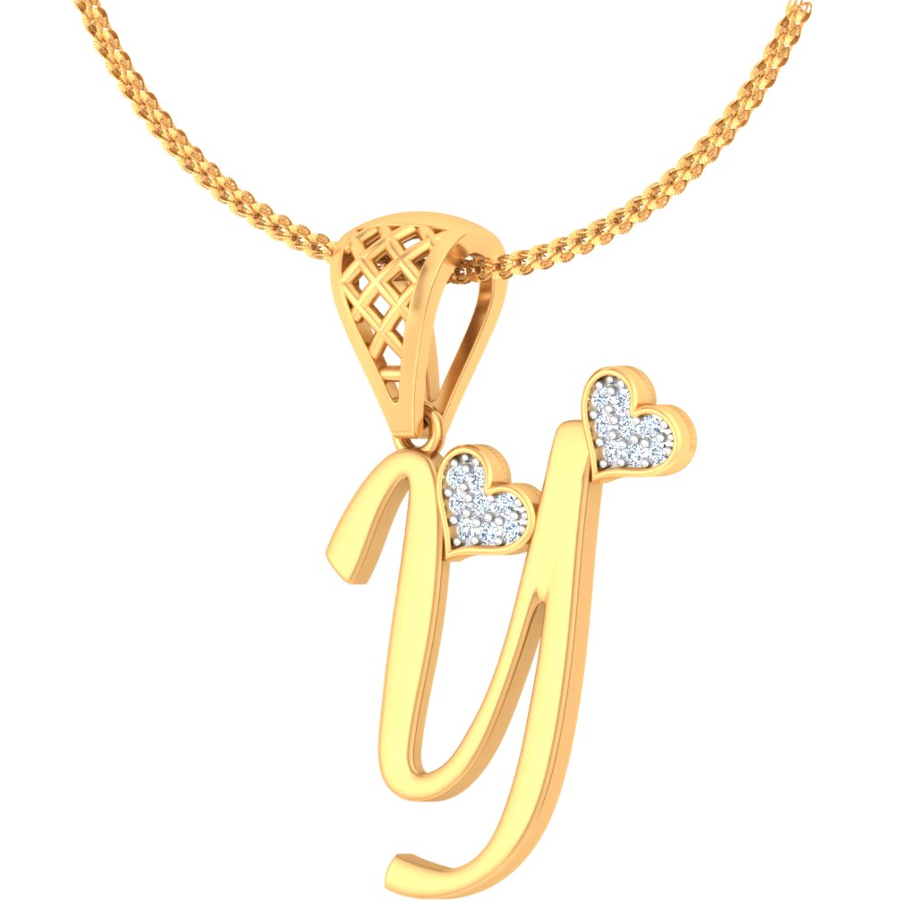 "Y" for Yes, It’s Expensive Looking (But Don’t Tell Anyone) - Twin Hearts Initial Lab Grown Diamond Pendant (Subtle? Never Heard Of It)