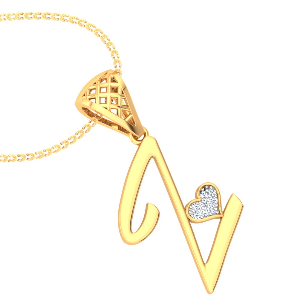 "Z" for Maximum Glow, Minimum Effort - Sparkling Lab Grown Diamond Alphabet Pendant in 9K,14K,18K by Avarta Jewellery