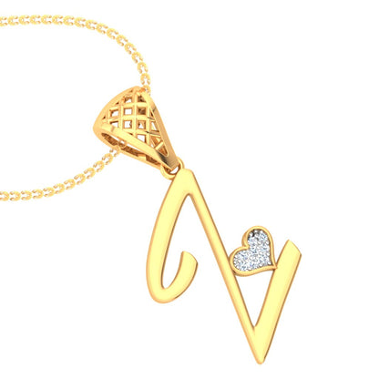 "Z" for Maximum Glow, Minimum Effort - Sparkling Lab Grown Diamond Alphabet Pendant in 9K,14K,18K by Avarta Jewellery