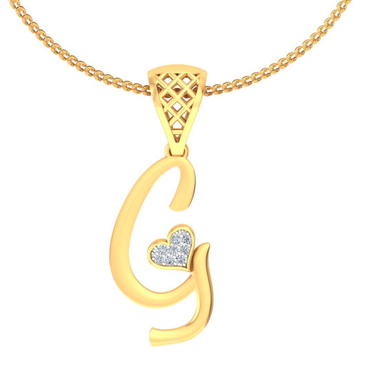 "G" for Good Girl... or Good Choice? Initial Pendant with Lab Grown Diamonds | 9K/14K/18K Gold Personalized Alphabet Jewelry (Warning: May Cause Compliments)