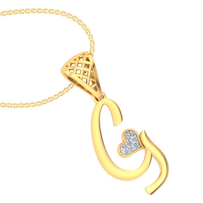 "G" for Good Girl... or Good Choice? Initial Pendant with Lab Grown Diamonds | 9K/14K/18K Gold Personalized Alphabet Jewelry (Warning: May Cause Compliments)