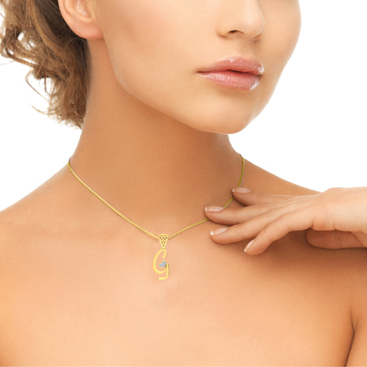 "G" for Good Girl... or Good Choice? Initial Pendant with Lab Grown Diamonds | 9K/14K/18K Gold Personalized Alphabet Jewelry (Warning: May Cause Compliments)