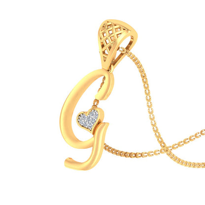 "G" for Good Girl... or Good Choice? Initial Pendant with Lab Grown Diamonds | 9K/14K/18K Gold Personalized Alphabet Jewelry (Warning: May Cause Compliments)