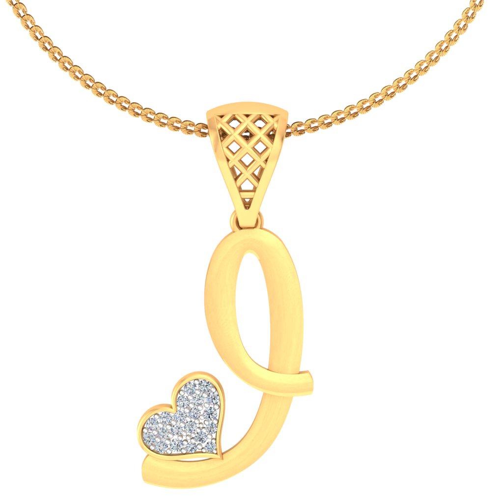 "I" for Irresistible or Instant Heart Stealer | Initial Lab Grown Diamond Pendant in 9K/14K/18K Gold | Personalized Alphabet Jewellery by Avarta