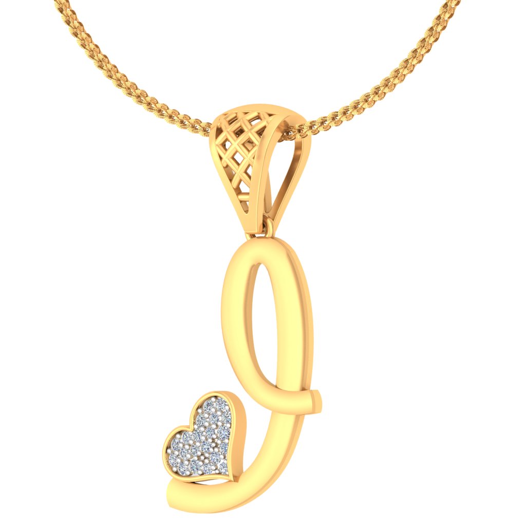 "I" for Irresistible or Instant Heart Stealer | Initial Lab Grown Diamond Pendant in 9K/14K/18K Gold | Personalized Alphabet Jewellery by Avarta