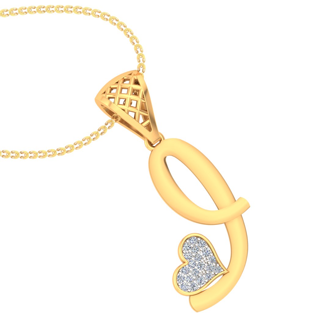 "I" for Irresistible or Instant Heart Stealer | Initial Lab Grown Diamond Pendant in 9K/14K/18K Gold | Personalized Alphabet Jewellery by Avarta