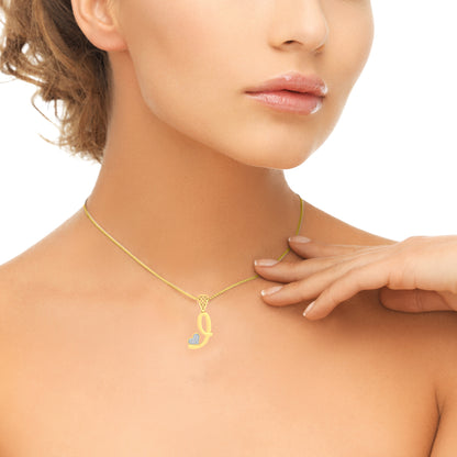 "I" for Irresistible or Instant Heart Stealer | Initial Lab Grown Diamond Pendant in 9K/14K/18K Gold | Personalized Alphabet Jewellery by Avarta