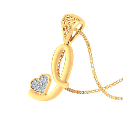 "I" for Irresistible or Instant Heart Stealer | Initial Lab Grown Diamond Pendant in 9K/14K/18K Gold | Personalized Alphabet Jewellery by Avarta