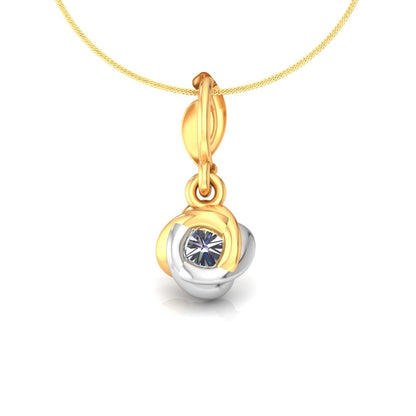 Luxury Two Tone Solitaire Pendant, Brilliant 15 Cents Lab Grown Diamond in 9K/14K/18K Gold | Elegant Faith & Style