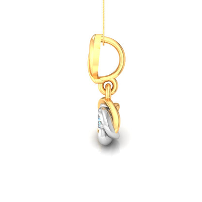 Luxury Two Tone Solitaire Pendant, Brilliant 15 Cents Lab Grown Diamond in 9K/14K/18K Gold | Elegant Faith & Style