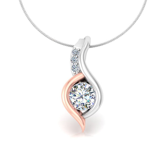 Avarta Jewellery Dual Tone Solitaire Pendant With Lab Grown Diamond