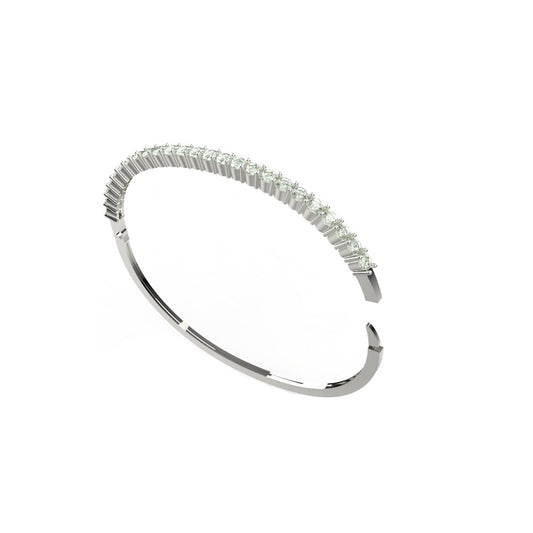 Avarta Sterling Silver American Diamond Kada or Hand Cuff