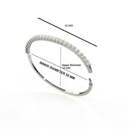 Avarta Sterling Silver American Diamond Kada or Hand Cuff